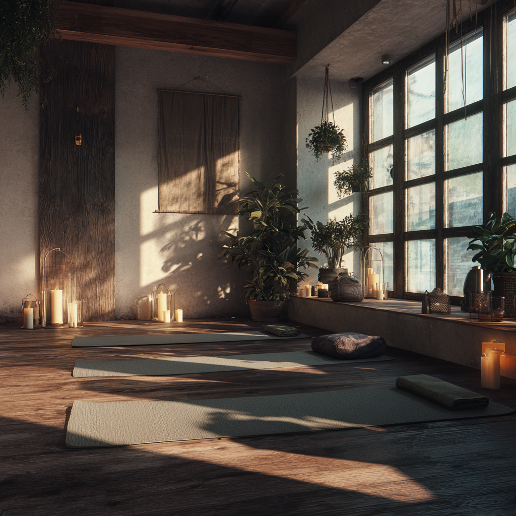 Люди в позах йоги на природі